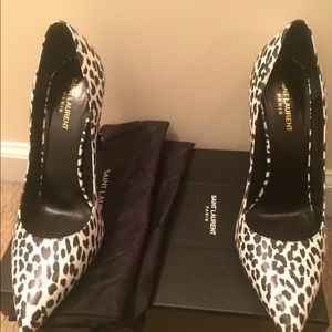 ysl leopard heels